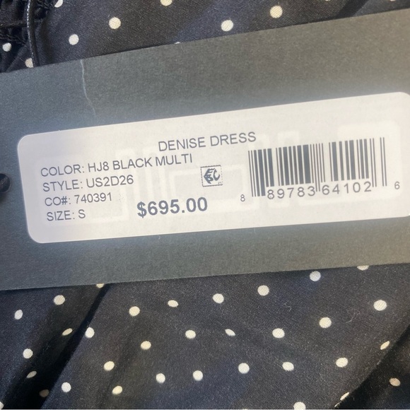 Emanuel Ungaro Denise Black Polka Dot Midi Dress | Size S | $695 Retail - Picture 6 of 14